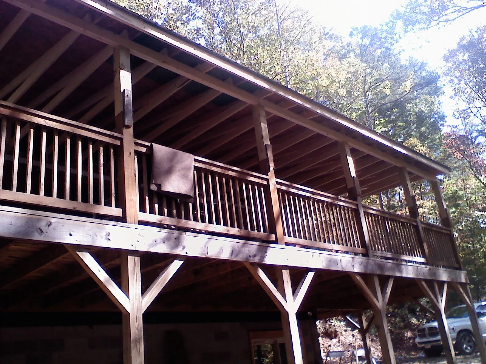 Timber framing under a new elevated porch and deck — Roof Leak Repair in Pompton Lakes by Roofing Brothers